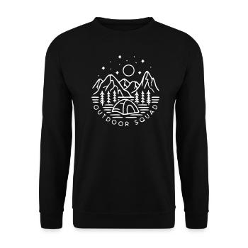 CAMPING CAMP LAC CAMPING RANDONNÉE FORÊT MOTIFS DE VACANCES - Sweat-shirt Unisexe - noir - Devant - Alina (178cm) & Michal (187cm)