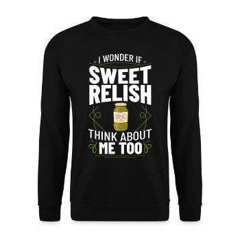 Sweet Relish Pickles Bottle Spice Jar - Unisex Sweatshirt - black - Front - Alina (178cm) & Michal (187cm)