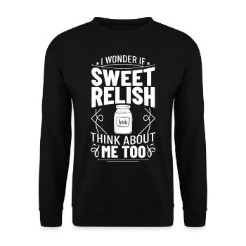 Sweet Relish Pickles Bottle Spice Jar - Unisex Sweatshirt - black - Front - Alina (178cm) & Michal (187cm)
