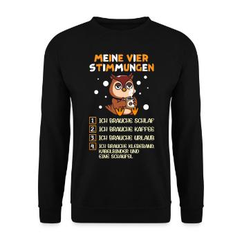 Meine vier Stimmungen - Unisex Pullover - Schwarz - Vorne - Alina (178cm) & Michal (187cm)