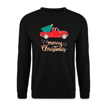 Merry Christmas Car Shirt Xmas - Unisex Sweatshirt - black - Front - Alina (178cm) & Michal (187cm)