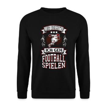 Football Spieler Spruch USA Sport Touchdown - Unisex Pullover - Schwarz - Vorne - Alina (178cm) & Michal (187cm)