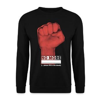 Geballte-Faust, Protestieren, lustiger Spruch - Unisex Pullover - Schwarz - Vorne - Alina (178cm) & Michal (187cm)