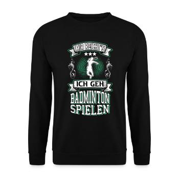 Badminton Badmintonspieler Sport Spruch Lustig - Unisex Pullover - Schwarz - Vorne - Alina (178cm) & Michal (187cm)