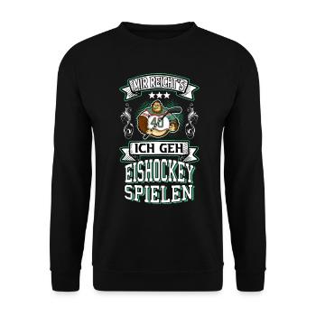 Eishockey Eishockeyspieler Spruch Sport Vintage - Unisex Pullover - Schwarz - Vorne - Alina (178cm) & Michal (187cm)