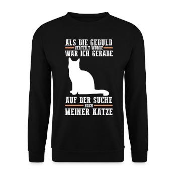 Als Die Geduld Verteilt Wurde Kater Katze - Unisex Pullover - Schwarz - Vorne - Alina (178cm) & Michal (187cm)