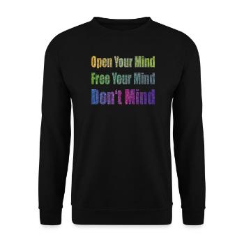 Don't Mind - Unisex Pullover - Schwarz - Vorne - Alina (178cm) & Michal (187cm)