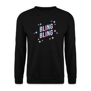 bling bling funkelnde sterne spruch sticker cool - Unisex Pullover - Schwarz - Vorne - Alina (178cm) & Michal (187cm)