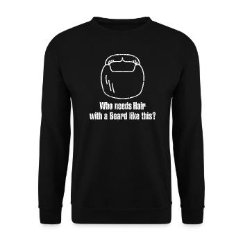 qui a besoin de cheveux avec une barbe comme celle-ci - Sweat-shirt Unisexe - noir - Devant - Alina (178cm) & Michal (187cm)