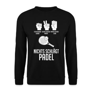 Tennis Padelspieler Padel - Unisex Pullover - Schwarz - Vorne - Alina (178cm) & Michal (187cm)