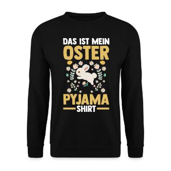 Osterhase Hase Ostern - Unisex Pullover - Schwarz - Vorne - Alina (178cm) & Michal (187cm)
