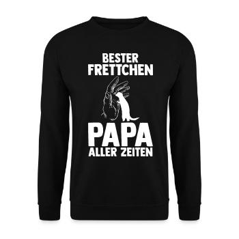 Bester Frettchen Papa aller Zeiten - Unisex Pullover - Schwarz - Vorne - Alina (178cm) & Michal (187cm)