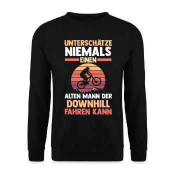 Mountainbike Fahrrad Downhill - Unisex Pullover - Schwarz - Vorne - Alina (178cm) & Michal (187cm)