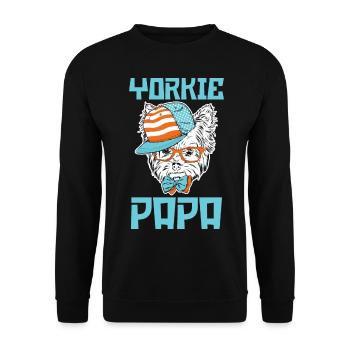 Dog Yorkie Papa - Unisex Sweatshirt - black - Front - Alina (178cm) & Michal (187cm)