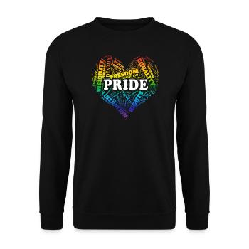 Mots d’amour de fierté - Sweat-shirt Unisexe - noir - Devant - Alina (178cm) & Michal (187cm)