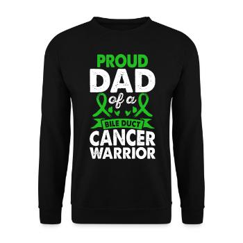 Père de la conscience du guerrier du cancer des voies biliaires - Sweat-shirt Unisexe - noir - Devant - Alina (178cm) & Michal (187cm)