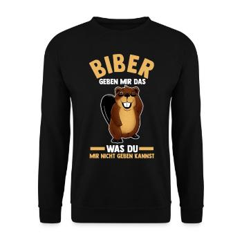 Nagetier Biberliebhaber Biber - Unisex Pullover - Schwarz - Vorne - Alina (178cm) & Michal (187cm)