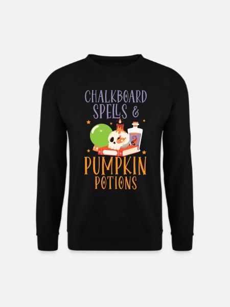 Chalkboard Magic & Pumpkin Potions Halloween - Unisex Sweatshirt - black