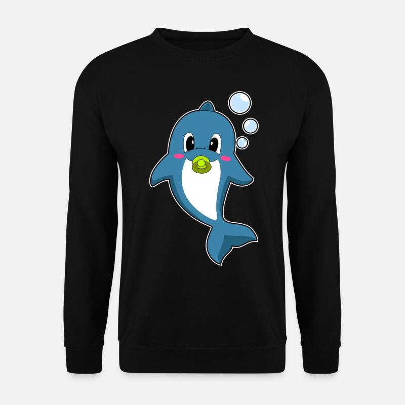 Delfin Baby Schnuller - Unisex Pullover - Schwarz