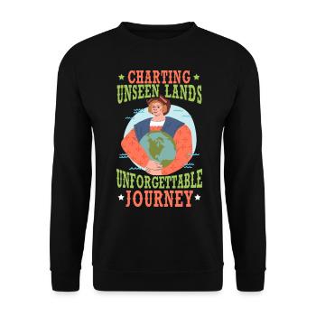 Mapping Unseen Lands Unforgettable Re - Unisex Sweatshirt - black - Front - Alina (178cm) & Michal (187cm)