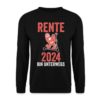 Rentner 2024 Pension Ruhestand Rente - Unisex Pullover - Schwarz - Vorne - Alina (178cm) & Michal (187cm)