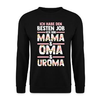 Mutter Mama Oma Uroma - Unisex Pullover - Schwarz - Vorne - Alina (178cm) & Michal (187cm)
