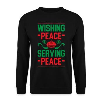 Vœux de paix au service de la paix Santa Poli - Sweat-shirt Unisexe - noir - Devant - Alina (178cm) & Michal (187cm)