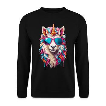 Unicorn cute cute cool - Unisex Sweatshirt - black - Front - Alina (178cm) & Michal (187cm)