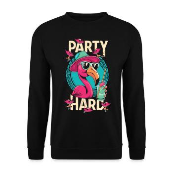 Flamingo Party Mode - Party like a flamingo - Unisex Sweatshirt - black - Front - Alina (178cm) & Michal (187cm)