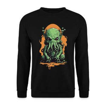 Spooky Cthulhu's Night Halloween Mysticism Design - Unisex Sweatshirt - black - Front - Alina (178cm) & Michal (187cm)