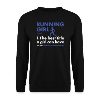 Sport Girl Running - Unisex Sweatshirt - black - Front - Alina (178cm) & Michal (187cm)