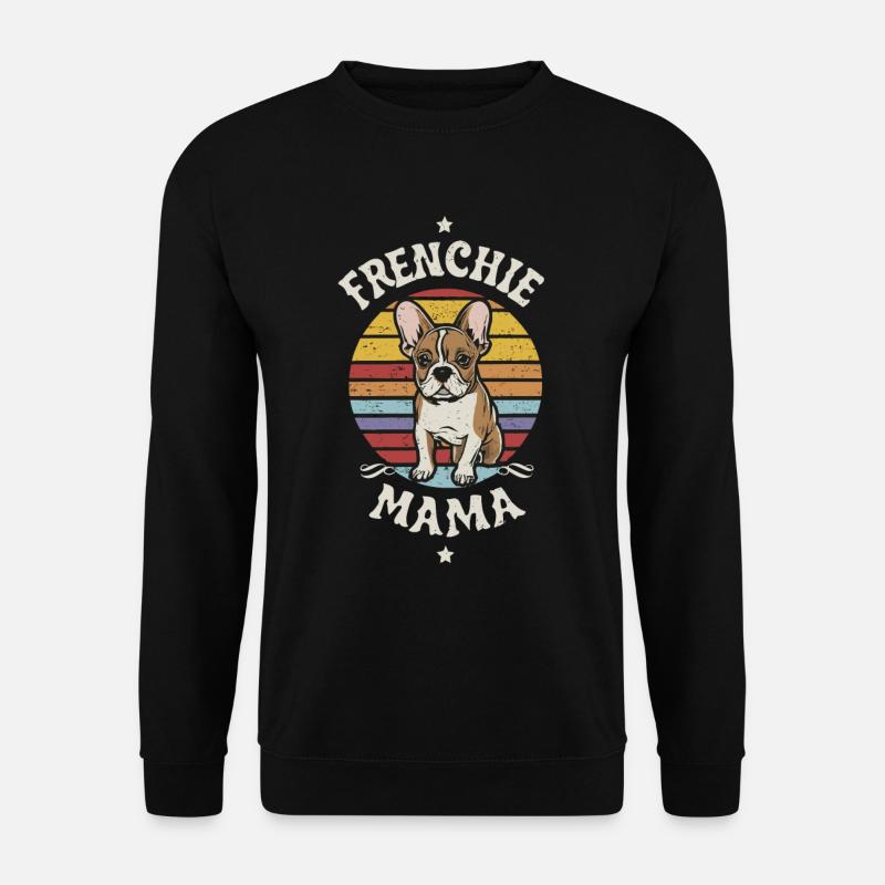 Frenchie maman Design Coucher de soleil rétro Vintage - Sweat-shirt Unisexe - noir
