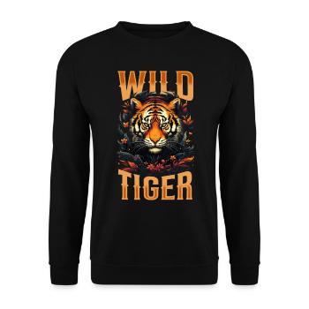 Tiger, Tiger Head, Big Cat, Predator, Wild, Strong - Unisex Sweatshirt - black - Front - Alina (178cm) & Michal (187cm)