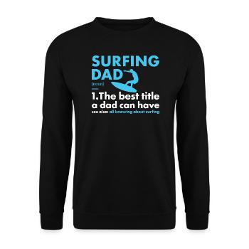 Sport Dad Surfing - Unisex Pullover - Schwarz - Vorne - Alina (178cm) & Michal (187cm)