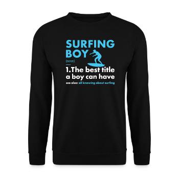 Sport Boy Surfing - Unisex Pullover - Schwarz - Vorne - Alina (178cm) & Michal (187cm)