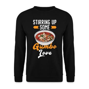 Gumbo Lover Foodie Louisiane Cuisine Cajun Cuisine - Sweat-shirt Unisexe - noir - Devant - Alina (178cm) & Michal (187cm)
