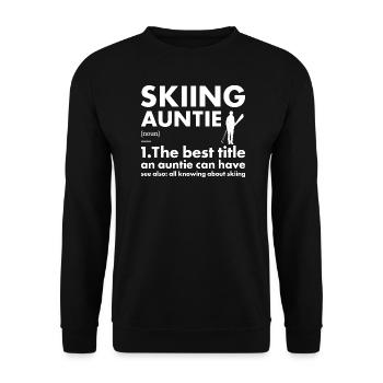 Sport Auntie Skiing - Unisex Pullover - Schwarz - Vorne - Alina (178cm) & Michal (187cm)