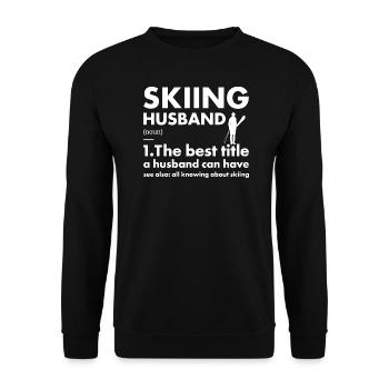Sport Husband Skiing - Unisex Pullover - Schwarz - Vorne - Alina (178cm) & Michal (187cm)