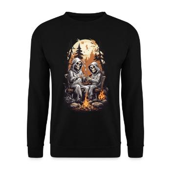 Fête d’Halloween de cricket de squelettes drôles - Sweat-shirt Unisexe - noir - Devant - Alina (178cm) & Michal (187cm)
