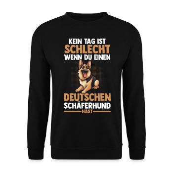 Hund Deutscher Schäferhund - Unisex Pullover - Schwarz - Vorne - Alina (178cm) & Michal (187cm)