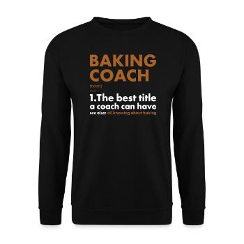Baker Coach Définition Pâtisserie - Sweat-shirt Unisexe - noir - Devant - Alina (178cm) & Michal (187cm)