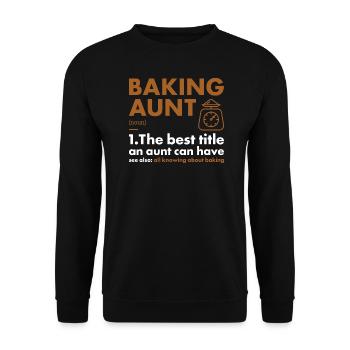 Baker Aunt Définition Cuisson - Sweat-shirt Unisexe - noir - Devant - Alina (178cm) & Michal (187cm)