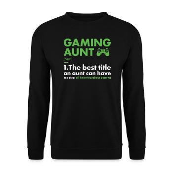 Gamer Aunt Definition Gaming - Unisex Pullover - Schwarz - Vorne - Alina (178cm) & Michal (187cm)