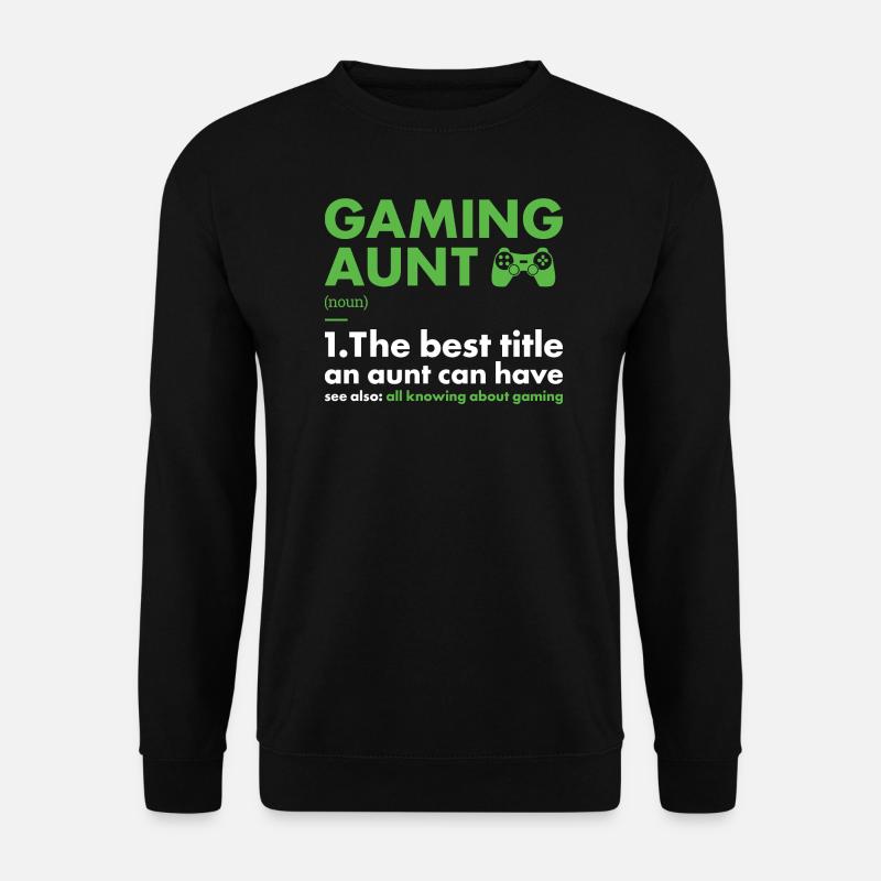 Gamer Aunt Definition Gaming - Unisex Pullover - Schwarz