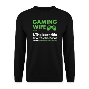 Gamer Wife Definition Gaming - Unisex Sweatshirt - black - Front - Alina (178cm) & Michal (187cm)