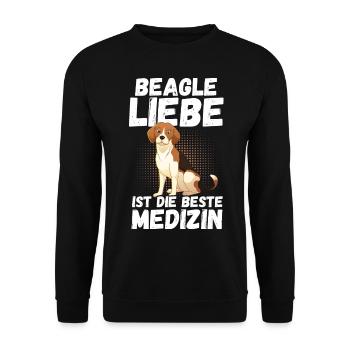 Dog Beagle - Unisex Sweatshirt - black - Front - Alina (178cm) & Michal (187cm)