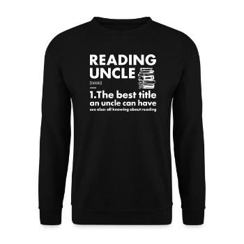Reader Uncle Definition Reading - Unisex Sweatshirt - black - Front - Alina (178cm) & Michal (187cm)
