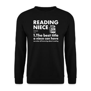 Reader Niece Definition Reading - Unisex Sweatshirt - black - Front - Alina (178cm) & Michal (187cm)
