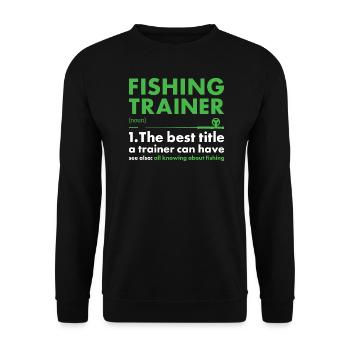 Fisher Trainer Definition Fishing - Unisex Pullover - Schwarz - Vorne - Alina (178cm) & Michal (187cm)