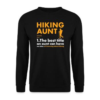 Hiker Aunt Definition Hiking - Unisex Pullover - Schwarz - Vorne - Alina (178cm) & Michal (187cm)